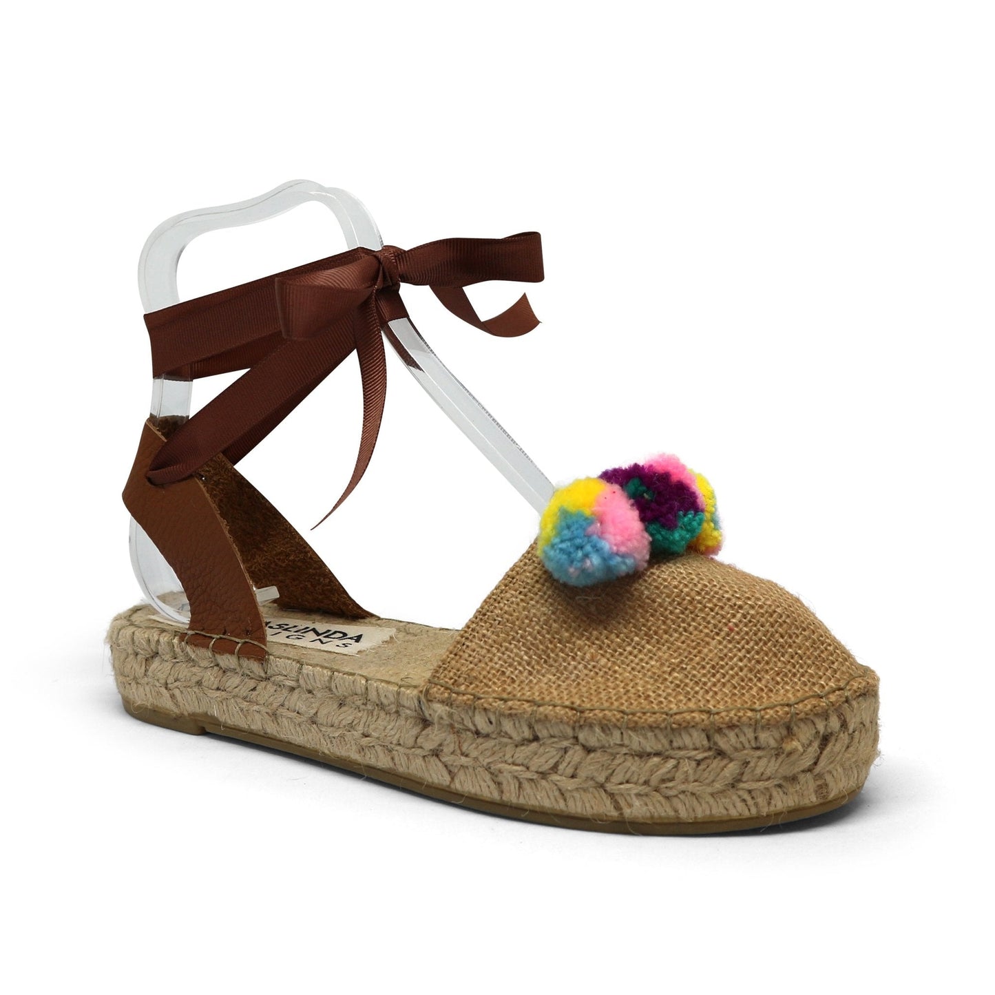 Pom Pom Raffia Espadrilles - Double Sole - Maslinda Designs