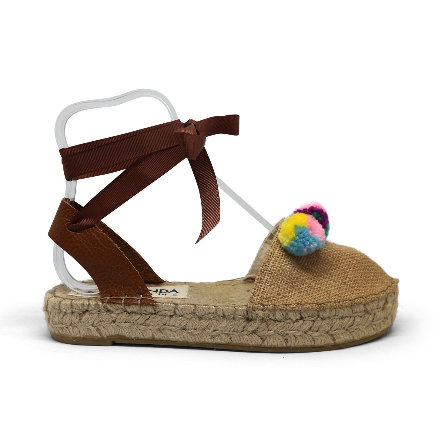 Pom Pom Raffia Espadrilles - Double Sole - Maslinda Designs