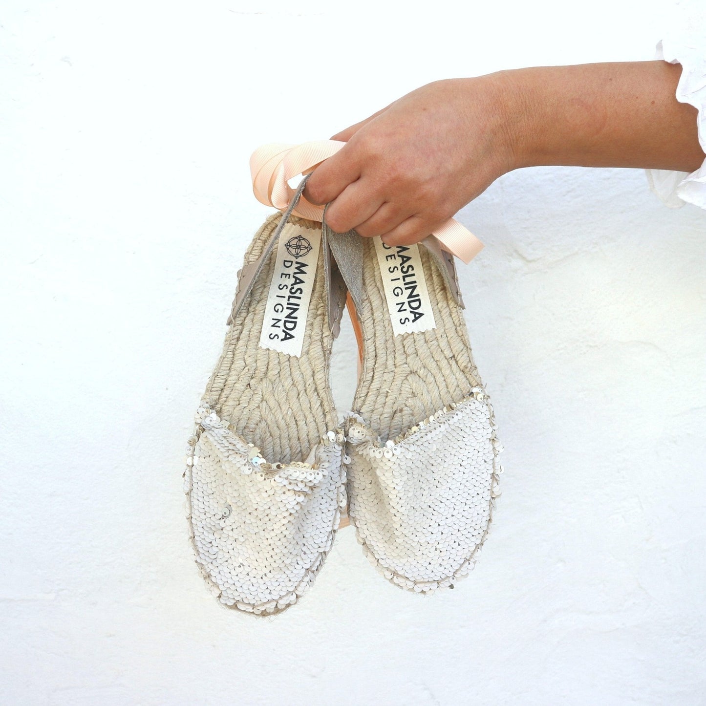 Sequin Espadrilles - Champagne - Maslinda Designs