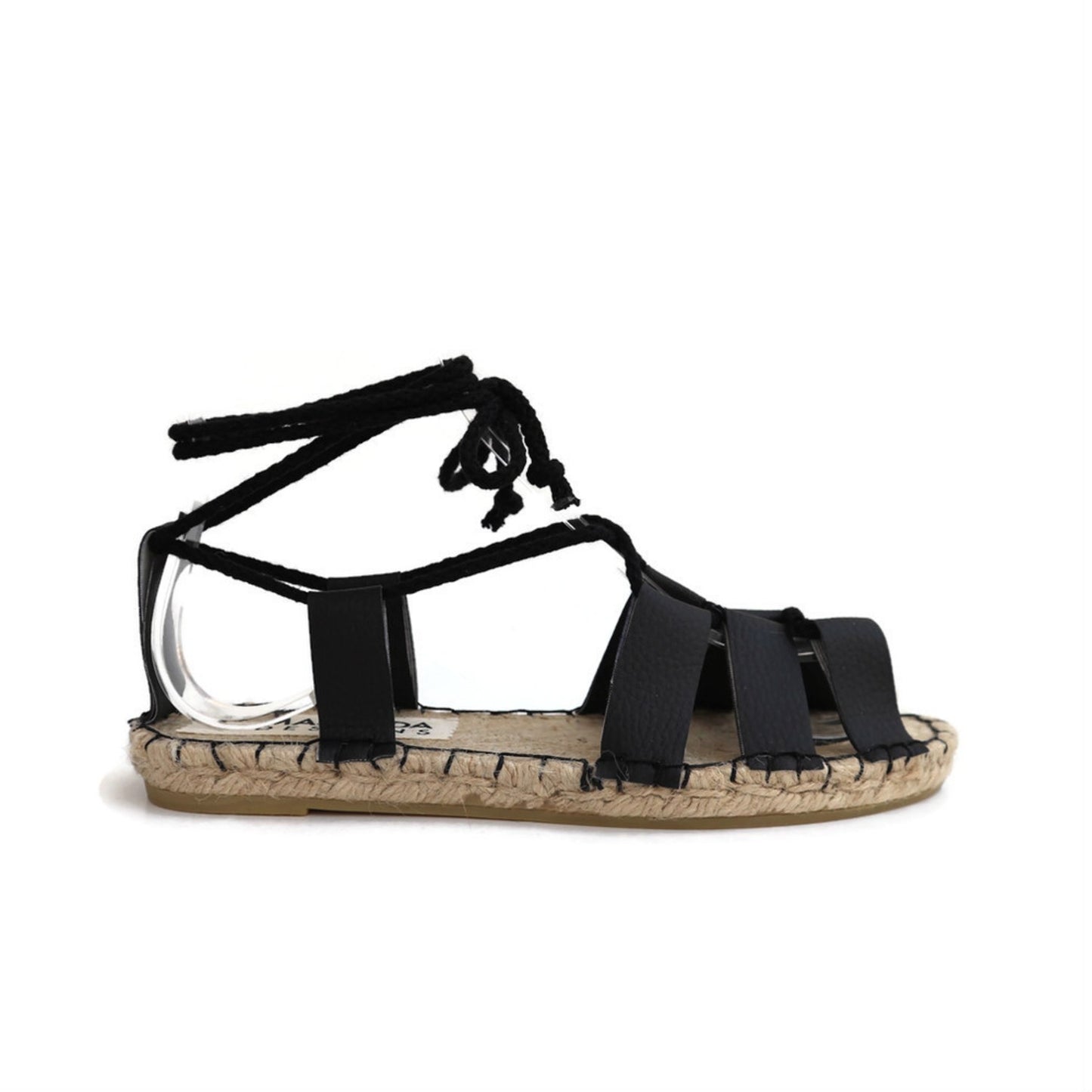 Gladiator Sandals - Vegan Leather - Black - Classic Sole