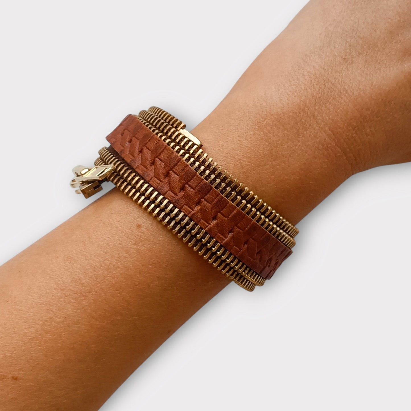 Zipper Cuff Bracelet - Gold - Maslinda Designs