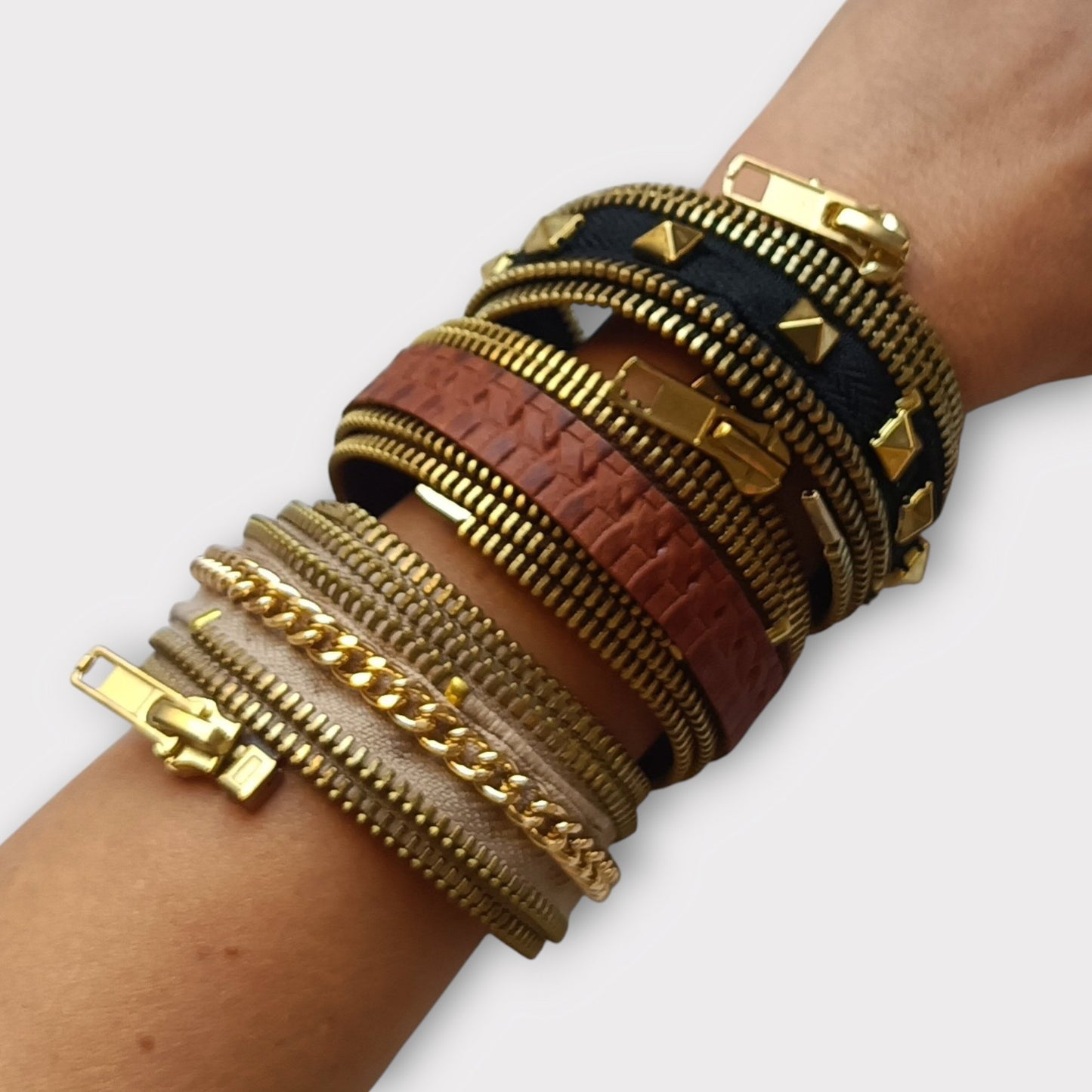 Zipper Cuff Bracelet - Gold - Maslinda Designs