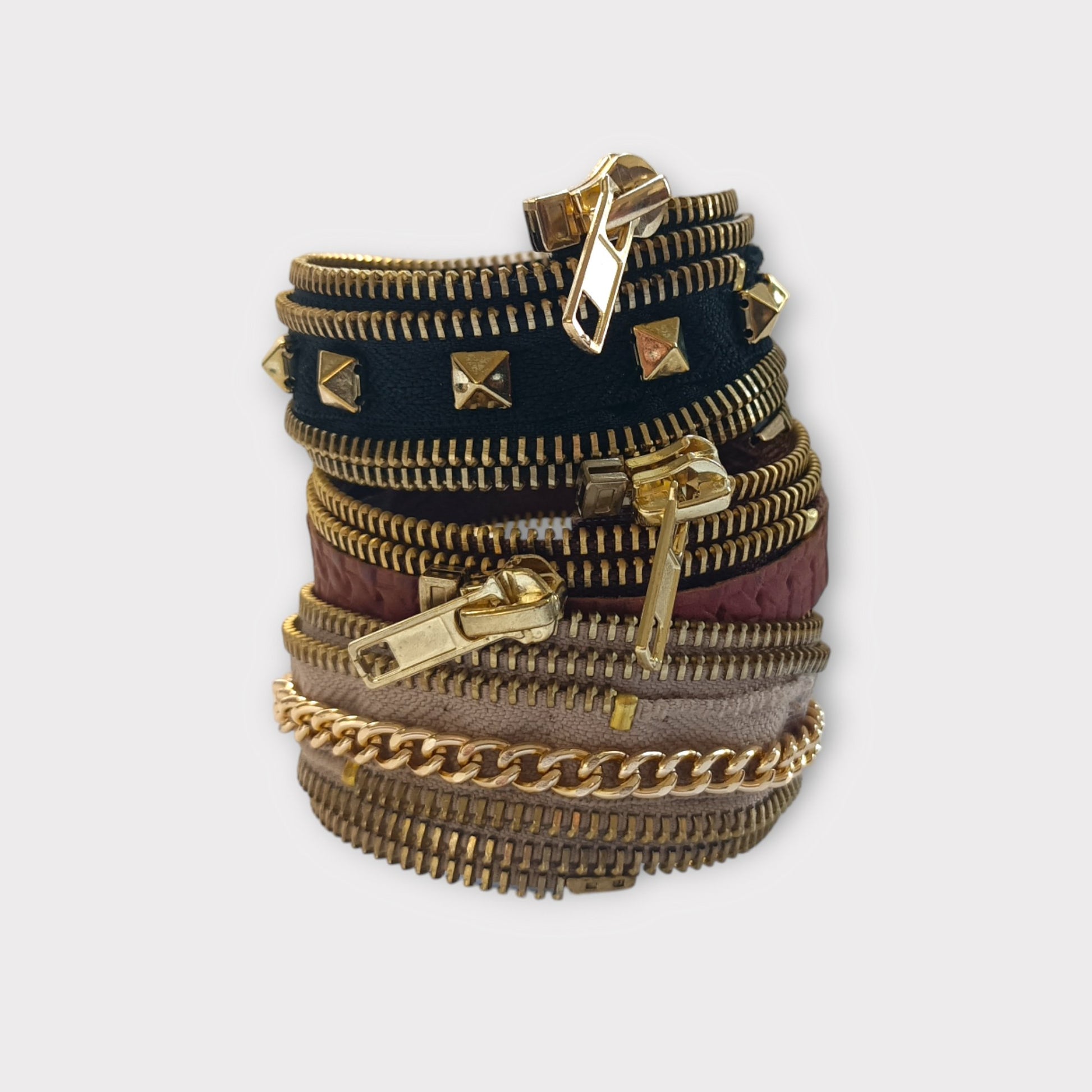 Zipper Cuff Bracelet - Gold - Maslinda Designs