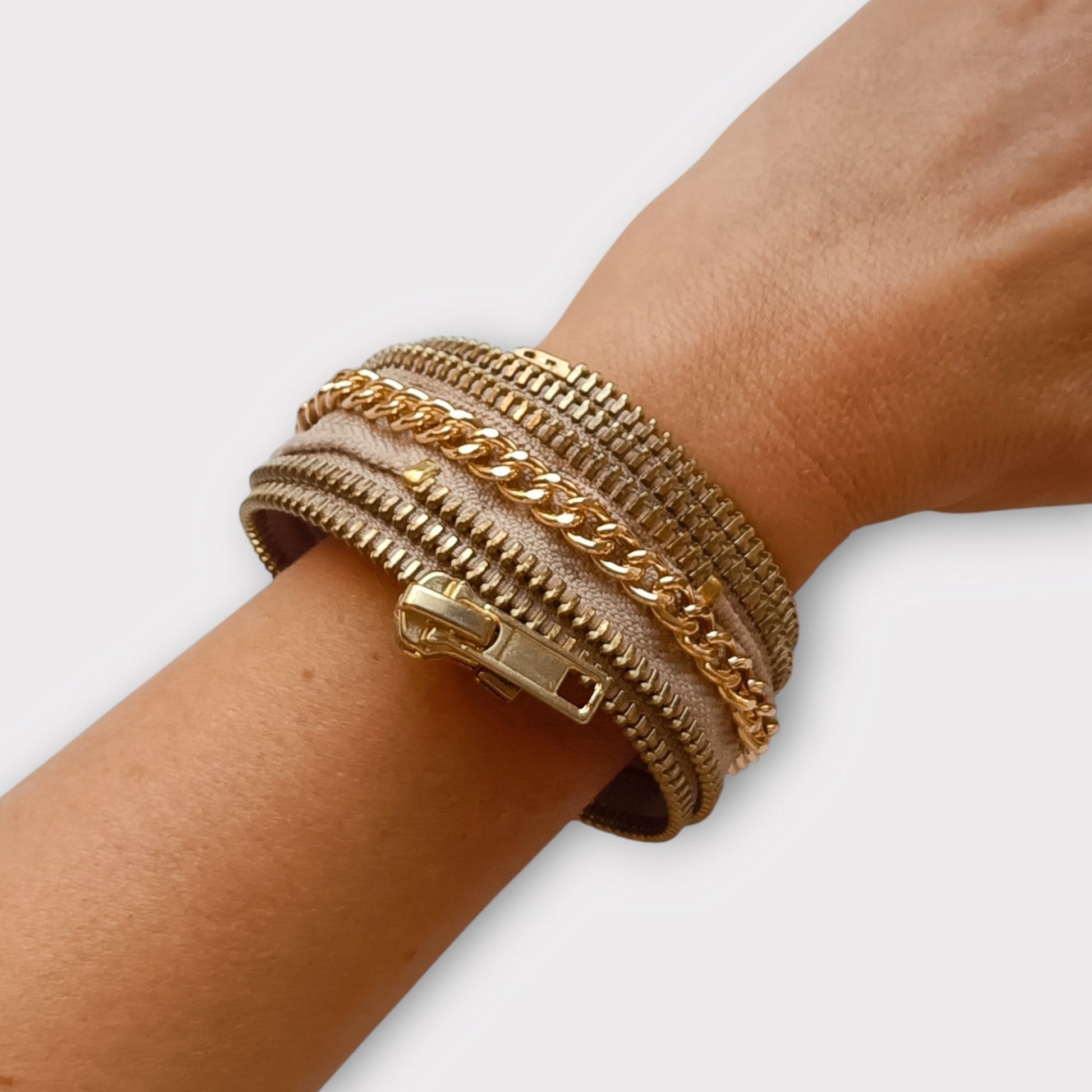 Zipper Cuff Bracelet - Gold - Maslinda Designs