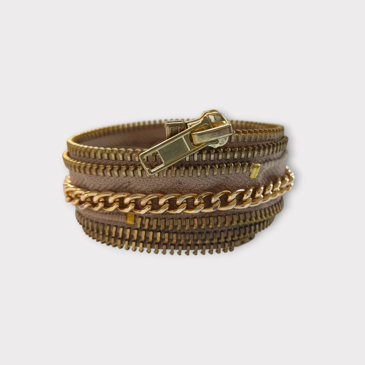 Zipper Cuff Bracelet - Gold - Maslinda Designs