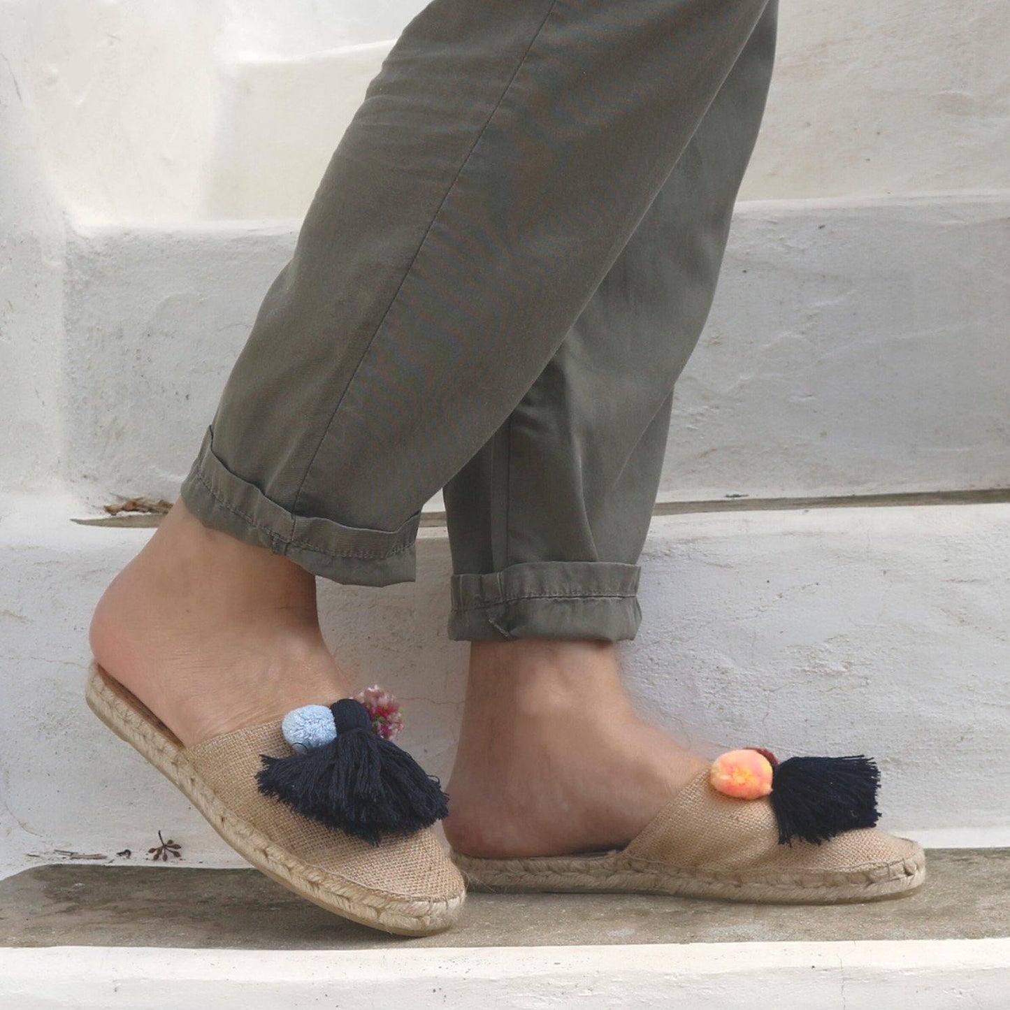 Espadrilles Slippers - Natural Jute - Maslinda Designs