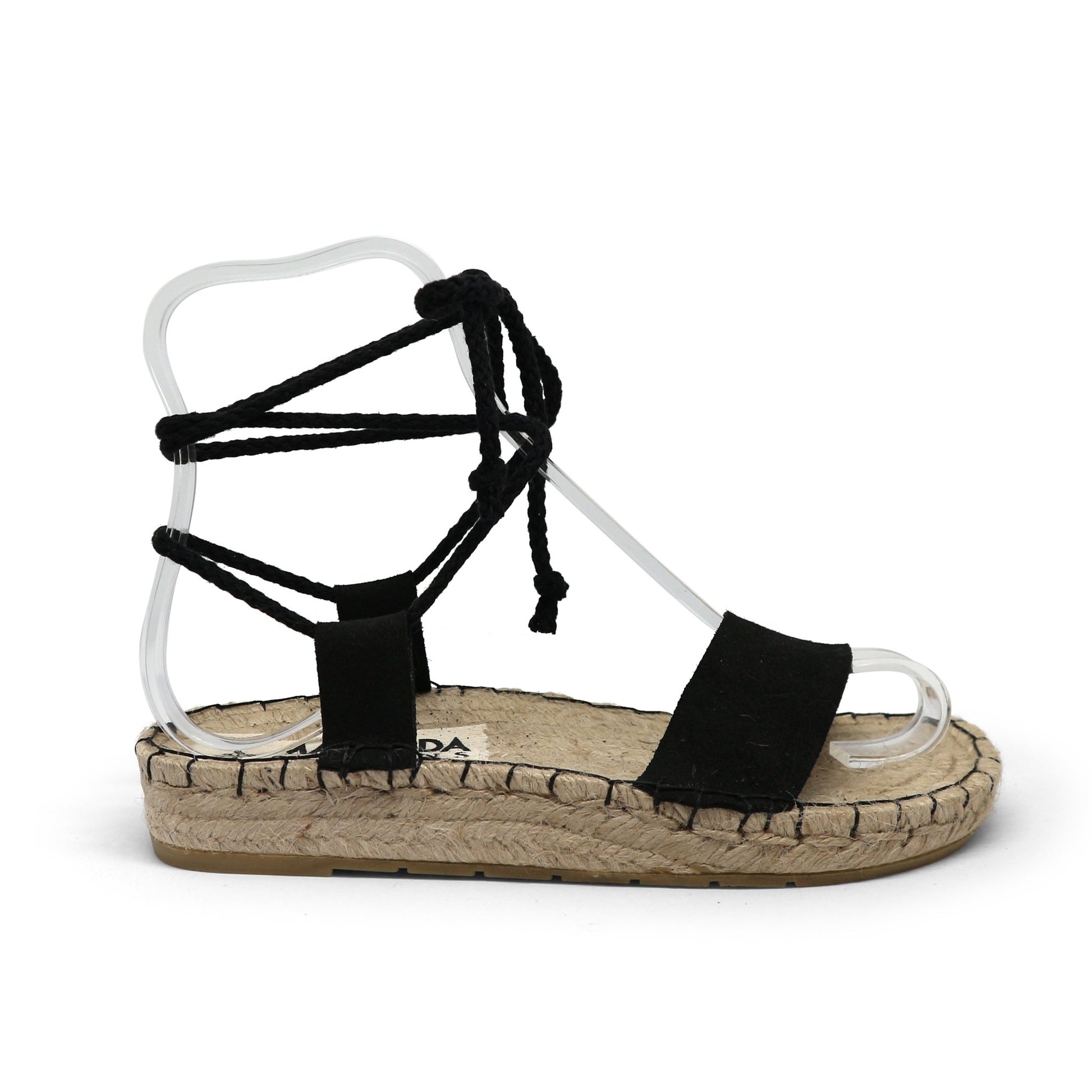 Comfort Lace Up Espadrilles Sandals - Black - Maslinda Designs