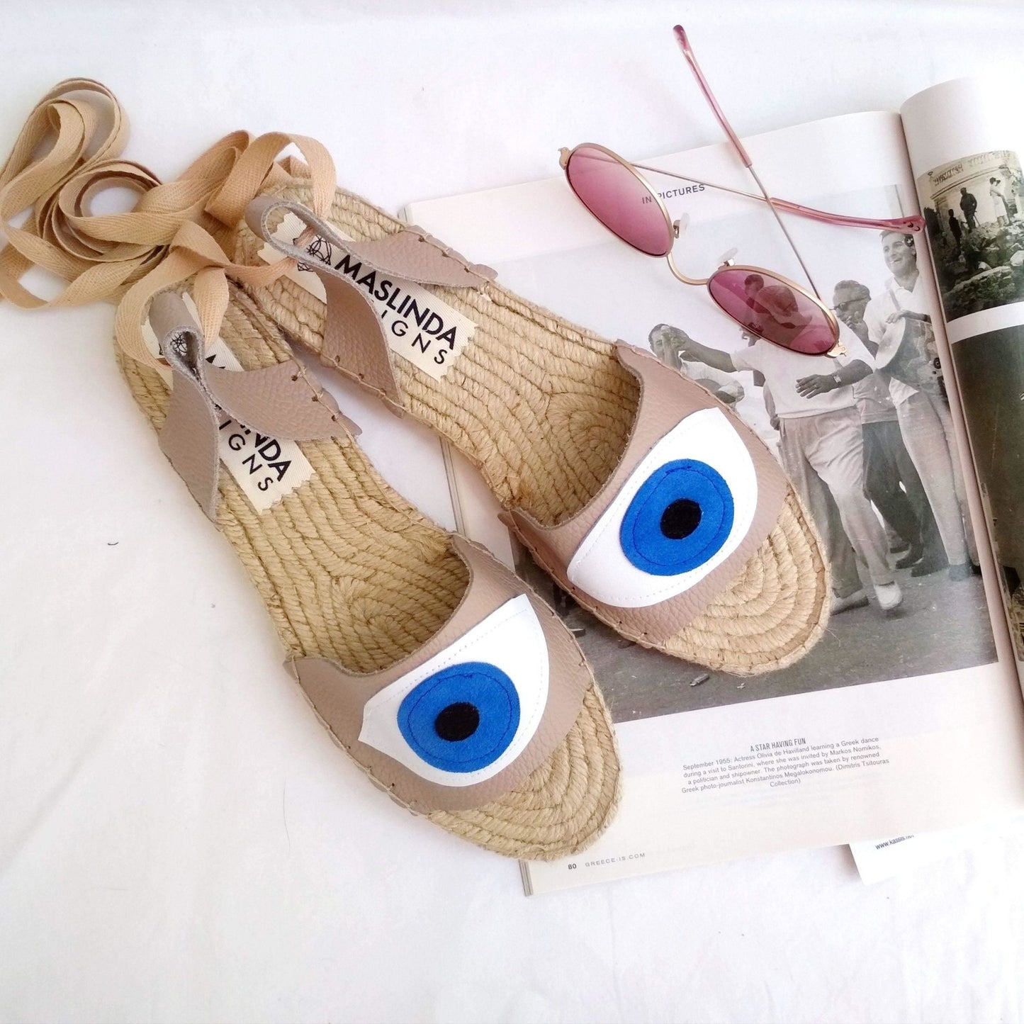 Evil Eye Espadrilles Sandals - 5 Colors - Maslinda Designs