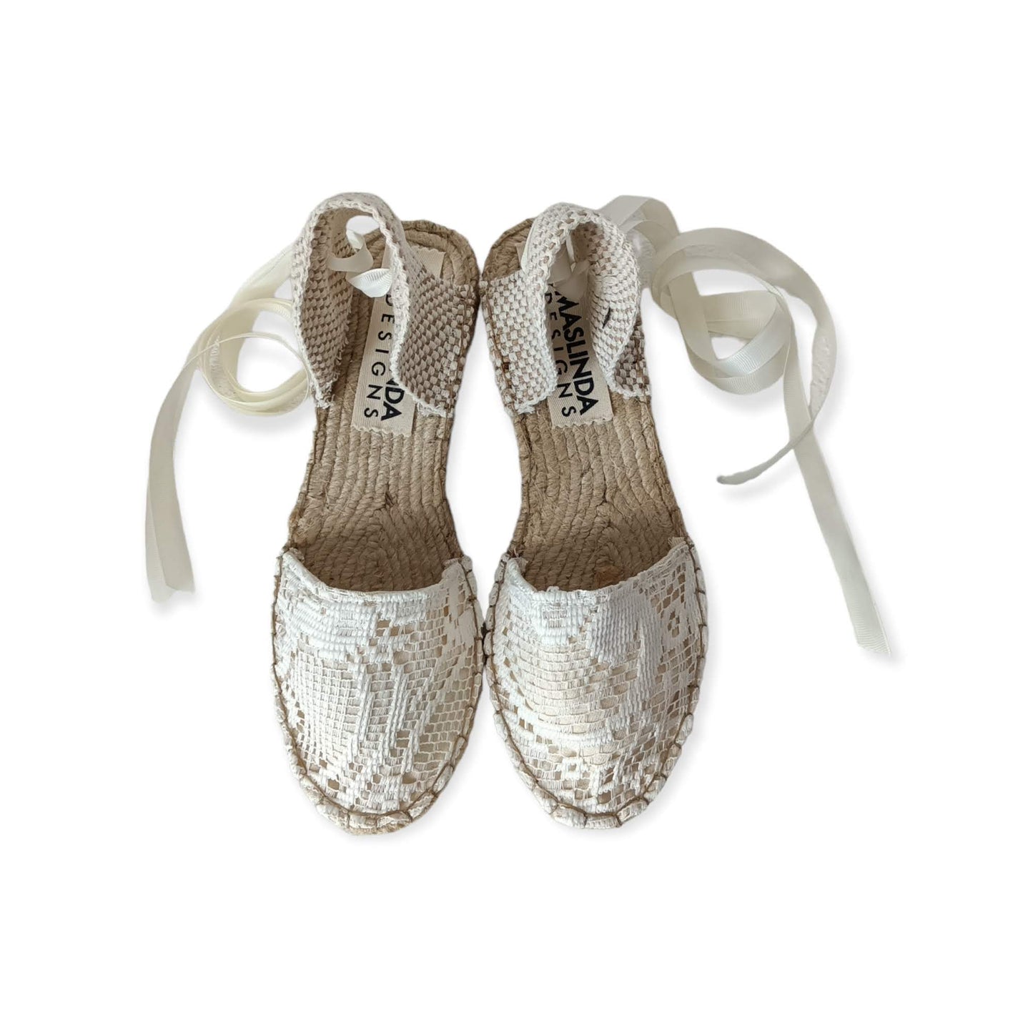 Low Wedge Espadrilles - Lace - Maslinda Designs