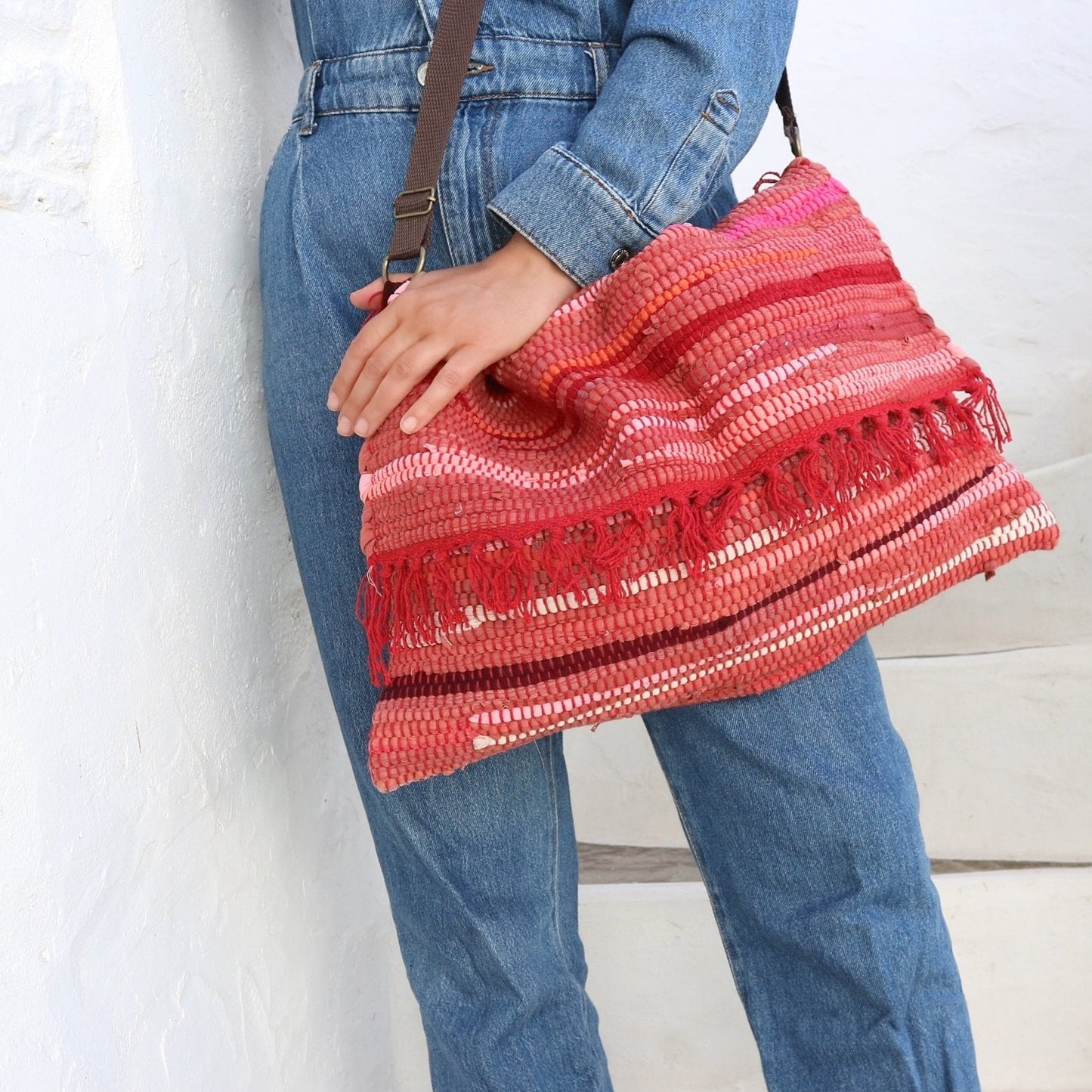 Messenger Kilim Bag - Red - Maslinda Designs