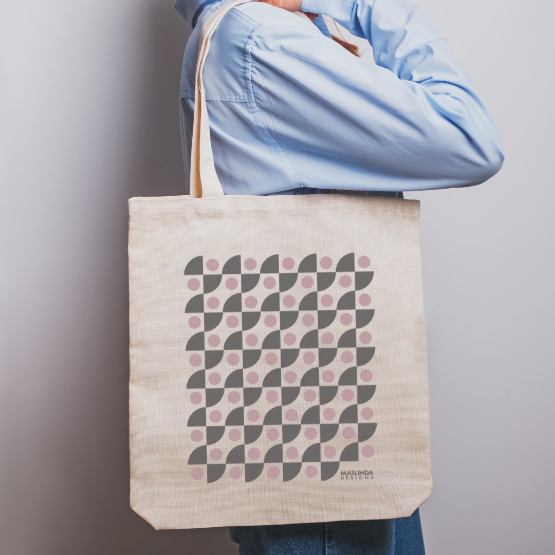 Waves Printed Tote Bag - Maslinda Designs